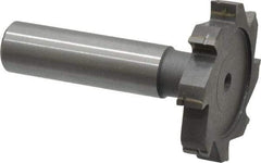 Made in USA - 1-1/2" Diam x 1/4" Face Width, Carbide-Tipped, 8 Teeth, Shank Connection Woodruff Keyseat Cutter - Uncoated, 2-1/4" OAL x 1/2" Shank, Straight Teeth, ANSI 812, Old Standard 24 - Industrial Tool & Supply