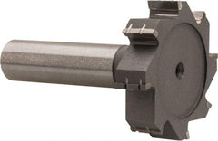 Made in USA - 1-1/2" Diam x 3/8" Face Width, Carbide-Tipped, 8 Teeth, Shank Connection Woodruff Keyseat Cutter - Uncoated, 2-3/8" OAL x 1/2" Shank, Straight Teeth, ANSI 1212, Old Standard G - Industrial Tool & Supply