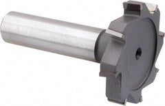 Made in USA - 1-1/2" Diam x 1/4" Face Width, Carbide-Tipped, 8 Teeth, Shank Connection Woodruff Keyseat Cutter - Uncoated, 2-1/4" OAL x 1/2" Shank, Staggered Teeth, ANSI 812, Old Standard 24 - Industrial Tool & Supply