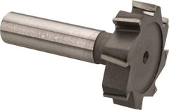 Made in USA - 1-1/2" Diam x 3/8" Face Width, Carbide-Tipped, 8 Teeth, Shank Connection Woodruff Keyseat Cutter - Uncoated, 2-3/8" OAL x 1/2" Shank, Staggered Teeth, ANSI 1212, Old Standard G - Industrial Tool & Supply