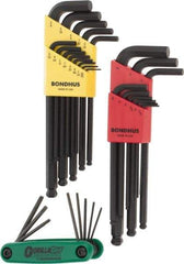 Bondhus - 30 Piece Hex Key Set - Hex Range 0.05 to 3/8", Protanium - Industrial Tool & Supply
