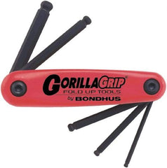 Bondhus - 5 Piece Fold-Up Hex Key Set - Hex Range 5 to 10mm - Industrial Tool & Supply
