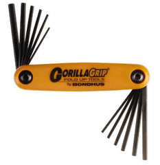 Bondhus - 12 Piece Fold-Up Hex Key Set - Hex Range 5/64 to 5/32" - Industrial Tool & Supply