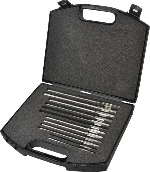Made in USA - 0.1855" to 0.4995", Chucking Reamer Set - Straight Flute, Right Hand Cut, 4 & 6 Flute, 12 Pieces - Industrial Tool & Supply