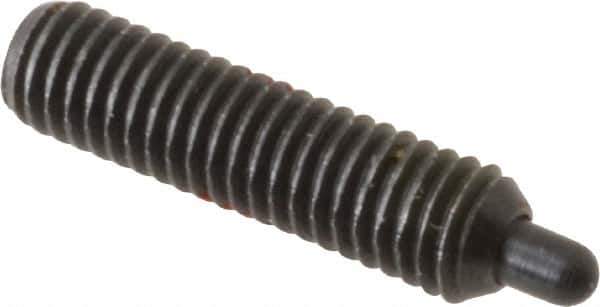 Gibraltar - M5 x 0.8, 19mm Thread Length, 3mm Plunger Projection, Steel Threaded Spring Plunger - 2.36mm Max Plunger Diam, 19mm Plunger Length, 2.89 Lb Init End Force, 11.02 Lb Final End Force, 2.5mm Hex - Industrial Tool & Supply
