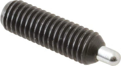 Gibraltar - M8 x 1.25, 25mm Thread Length, 5mm Plunger Projection, Steel Threaded Spring Plunger - 3.43mm Max Plunger Diam, 25mm Plunger Length, 1.5 Lb Init End Force, 4.48 Lb Final End Force, 4mm Hex - Industrial Tool & Supply