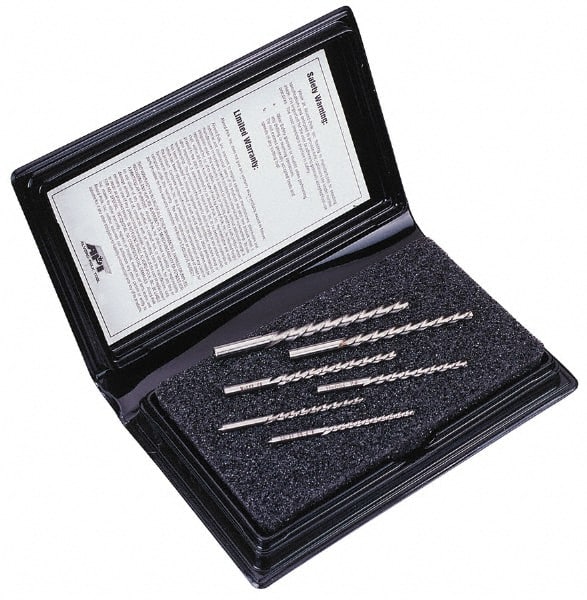 Alvord Polk - #0 to #5 Pin, 0.1287 to 0.2409" Diam, 0.1287 to 0.2409" Small End, Straight Shank, Taper Pin Reamer Set - Industrial Tool & Supply