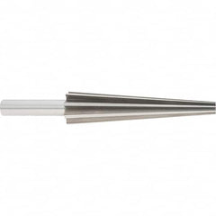 Alvord Polk - 1" Diam, 3/8" Small End Diam, 1/2" Diam Round Shank, 4-1/2" Flute, Repairman's Reamer - Industrial Tool & Supply