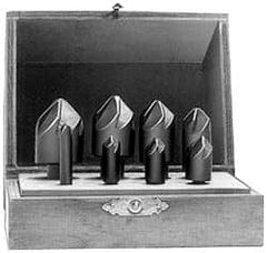 Hertel - 8 Piece, 1/4 to 1" Head Diam, 60° Included Angle, Countersink Set - Industrial Tool & Supply