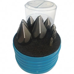 Interstate - 10 Piece, 1/4 to 1-1/2" Head Diam, 90° Included Angle, Single End Countersink Set - Industrial Tool & Supply