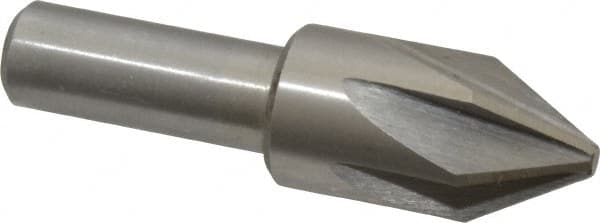 Interstate - 3/4" Head Diam, 1/2" Shank Diam, 6 Flute 60° High Speed Steel Countersink - Industrial Tool & Supply