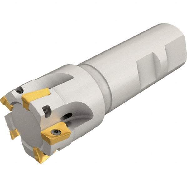 Iscar - 1" Cut Diam, 0.394" Max Depth of Cut, 5.4" OAL, Indexable Square Shoulder End Mill - R8 Taper Shank, 90° Lead Angle, Series Heli2000 - Industrial Tool & Supply