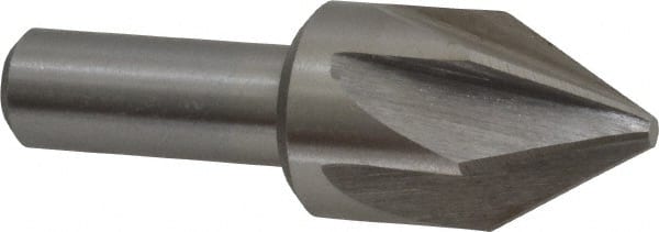 Interstate - 7/8" Head Diam, 1/2" Shank Diam, 6 Flute 60° High Speed Steel Countersink - Industrial Tool & Supply