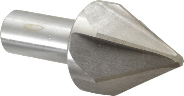 Interstate - 2" Head Diam, 1" Shank Diam, 6 Flute 60° High Speed Steel Countersink - Industrial Tool & Supply