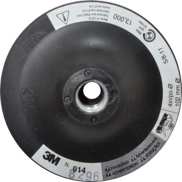 3M - 4" Diam Hook & Loop Disc Backing Pad - Firm Density, 13,000 RPM - Industrial Tool & Supply