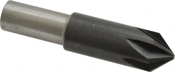 Interstate - 5/8" Head Diam, 1/2" Shank Diam, 6 Flute 82° High Speed Steel Countersink - Industrial Tool & Supply