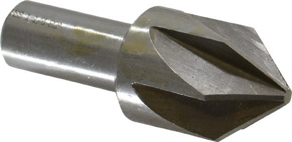 Interstate - 1-1/4" Head Diam, 3/4" Shank Diam, 6 Flute 82° High Speed Steel Countersink - Industrial Tool & Supply