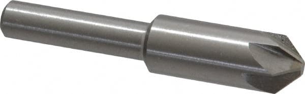 Interstate - 3/8" Head Diam, 1/4" Shank Diam, 6 Flute 90° High Speed Steel Countersink - Industrial Tool & Supply