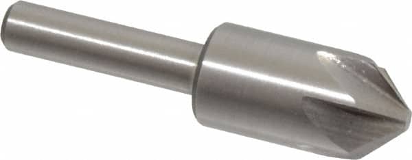Interstate - 1/2" Head Diam, 1/4" Shank Diam, 6 Flute 90° High Speed Steel Countersink - Industrial Tool & Supply