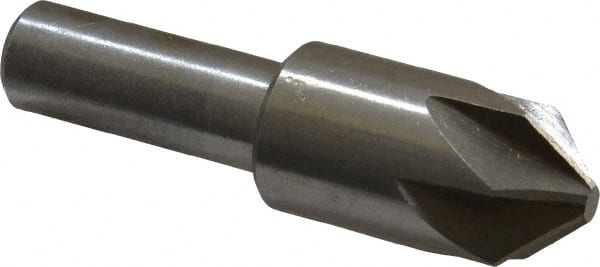 Interstate - 3/4" Head Diam, 1/2" Shank Diam, 6 Flute 90° High Speed Steel Countersink - Industrial Tool & Supply