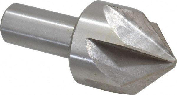 Interstate - 2" Head Diam, 1" Shank Diam, 6 Flute 90° High Speed Steel Countersink - Industrial Tool & Supply