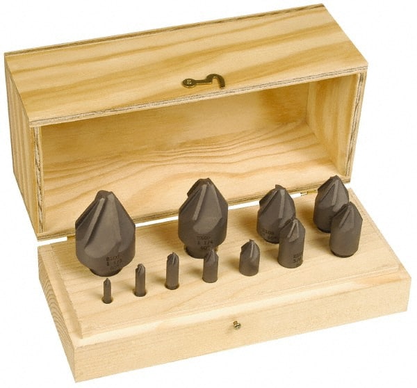 Hertel - 10 Piece, 1/4 to 1-1/2" Head Diam, 82° Included Angle, Countersink Set - Industrial Tool & Supply