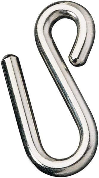 Ronstan - 15/32" Opening, 316 Stainless Steel Electropolished S-Hook - 1,320 Lb Capacity, 7/16" ID, 5/16" Wire, 3" OAL - Industrial Tool & Supply