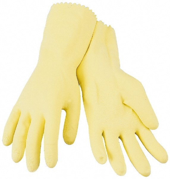 Safety Zone - 12 Pairs Size M (8), 12" Long, 18 mil, Supported, Latex Chemical Resistant Gloves - Industrial Tool & Supply