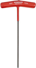 Bondhus - 2.5mm Hex, T-Handle Cushion Grip, Hex Key - 9" OAL, Metric System of Measurement - Industrial Tool & Supply