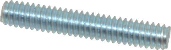 Value Collection - 1/4-20 1-1/2" OAL Fully Threaded Stud - Carbon Steel, Zinc-Plated Finish - Industrial Tool & Supply