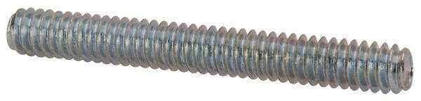 Value Collection - 1/4-20 2" OAL Fully Threaded Stud - Carbon Steel, Zinc-Plated Finish - Industrial Tool & Supply