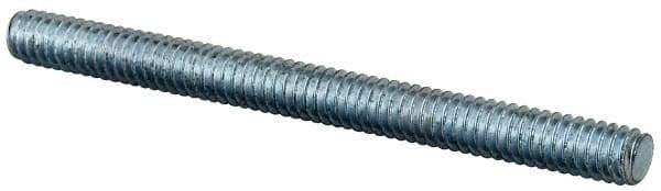 Value Collection - 1/4-20 3" OAL Fully Threaded Stud - Carbon Steel, Zinc-Plated Finish - Industrial Tool & Supply