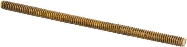 Value Collection - #6-32 3" OAL Fully Threaded Stud - Brass, Plain Finish - Industrial Tool & Supply