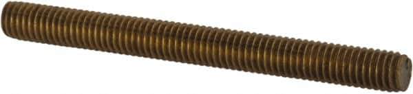 Value Collection - #10-32 2" OAL Fully Threaded Stud - Brass, Plain Finish - Industrial Tool & Supply
