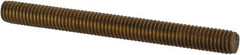 Value Collection - #10-32 2" OAL Fully Threaded Stud - Brass, Plain Finish - Industrial Tool & Supply