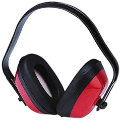 PRO-SAFE - Three Position Black & Red PVC Leather Cushion Earmuffs - 15 NRR Rating, Adjustable Headband - Industrial Tool & Supply