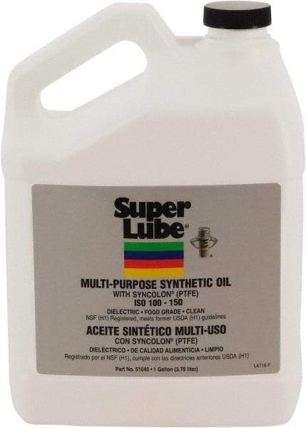 Synco Chemical - 1 Gal Bottle Synthetic Multi-Purpose Oil - -42.78 to 232.22°F, SAE 85W, ISO 150, 681.5 SUS at 40°C, Food Grade - Industrial Tool & Supply
