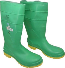 Dunlop Protective Footwear - Men's Size 15 Medium Width Steel Knee Boot - Green, PVC Upper, 16" High, Chemical Resistant, Dielectric, Non-Slip - Industrial Tool & Supply