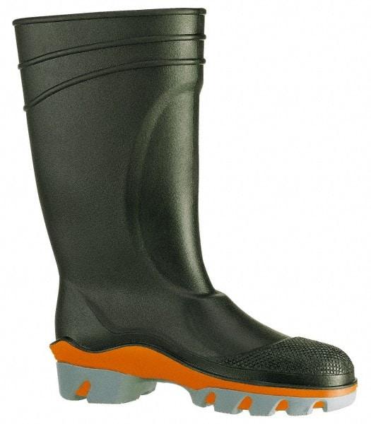 Dunlop Protective Footwear - Men's Size 15 Medium Width Plain Knee Boot - Black, PVC Upper, 15" High, Chemical Resistant, Waterproof - Industrial Tool & Supply