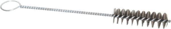PRO-SOURCE - 3" Long x 7/8" Diam Steel Twisted Wire Bristle Brush - Single Spiral, 10" OAL, 0.008" Wire Diam, 0.16" Shank Diam - Industrial Tool & Supply