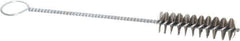 PRO-SOURCE - 3" Long x 7/8" Diam Steel Twisted Wire Bristle Brush - Single Spiral, 10" OAL, 0.008" Wire Diam, 0.16" Shank Diam - Industrial Tool & Supply