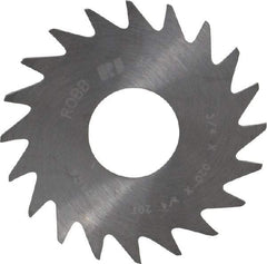 RobbJack - 3/4" Diam x 0.02" Blade Thickness x 1/4" Arbor Hole Diam, 20 Tooth Slitting and Slotting Saw - Arbor Connection, Right Hand, Uncoated, Solid Carbide, Concave Ground - Industrial Tool & Supply