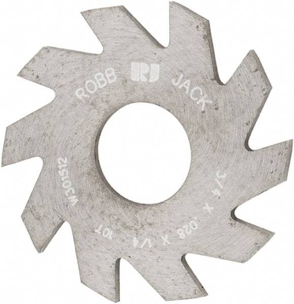 RobbJack - 3/4" Diam x 0.028" Blade Thickness x 1/4" Arbor Hole Diam, 10 Tooth Slitting and Slotting Saw - Arbor Connection, Right Hand, Uncoated, Solid Carbide, Concave Ground - Industrial Tool & Supply
