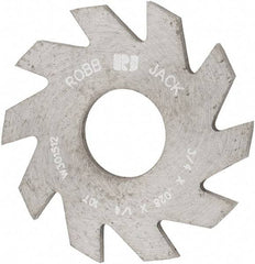 RobbJack - 3/4" Diam x 0.028" Blade Thickness x 1/4" Arbor Hole Diam, 10 Tooth Slitting and Slotting Saw - Arbor Connection, Right Hand, Uncoated, Solid Carbide, Concave Ground - Industrial Tool & Supply