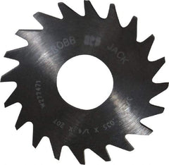 RobbJack - 3/4" Diam x 0.035" Blade Thickness x 1/4" Arbor Hole Diam, 20 Tooth Slitting and Slotting Saw - Arbor Connection, Right Hand, Uncoated, Solid Carbide, Concave Ground - Industrial Tool & Supply