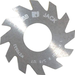 RobbJack - 1" Diam x 0.0781" Blade Thickness x 3/8" Arbor Hole Diam, 12 Tooth Slitting and Slotting Saw - Arbor Connection, Right Hand, Uncoated, Solid Carbide, Concave Ground - Industrial Tool & Supply