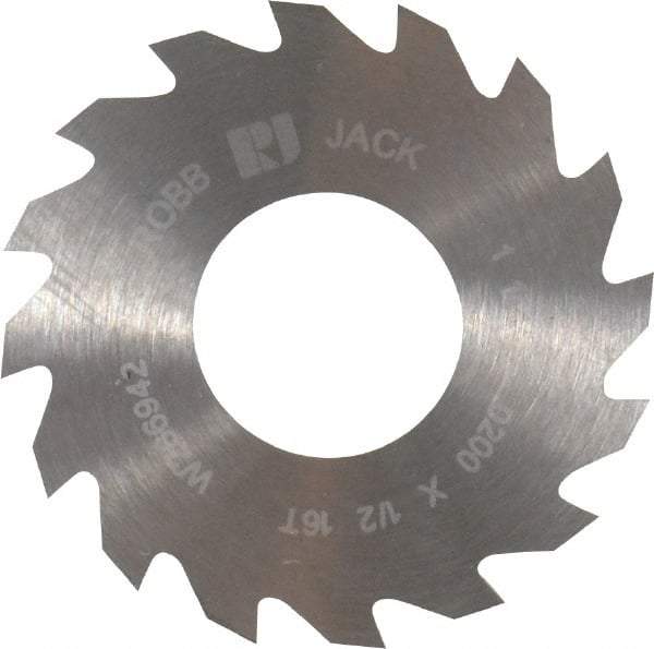 RobbJack - 1-1/4" Diam x 0.02" Blade Thickness x 1/2" Arbor Hole Diam, 16 Tooth Slitting and Slotting Saw - Arbor Connection, Right Hand, Uncoated, Solid Carbide, Concave Ground - Industrial Tool & Supply