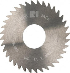 RobbJack - 1-1/2" Diam x 0.028" Blade Thickness x 1/2" Arbor Hole Diam, 36 Tooth Slitting and Slotting Saw - Arbor Connection, Right Hand, Uncoated, Solid Carbide, Concave Ground - Industrial Tool & Supply