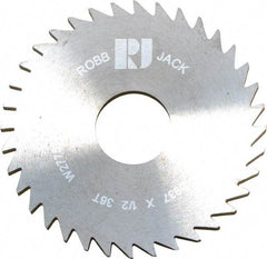 RobbJack - 1-3/4" Diam x 0.0937" Blade Thickness x 1/2" Arbor Hole Diam, 36 Tooth Slitting and Slotting Saw - Arbor Connection, Right Hand, Uncoated, Solid Carbide, Concave Ground - Industrial Tool & Supply