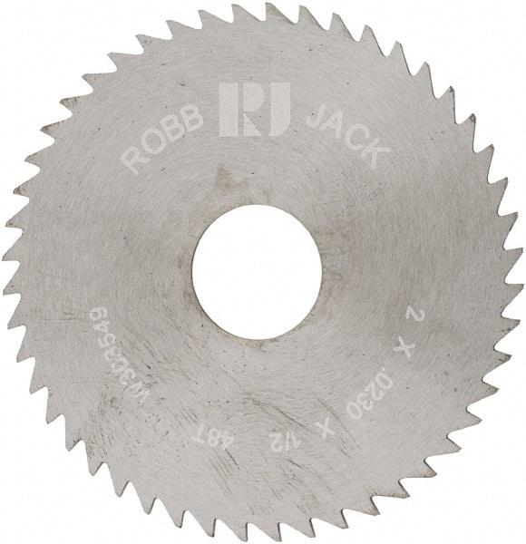 RobbJack - 2" Diam x 0.023" Blade Thickness x 1/2" Arbor Hole Diam, 48 Tooth Slitting and Slotting Saw - Arbor Connection, Right Hand, Uncoated, Solid Carbide, Concave Ground - Industrial Tool & Supply